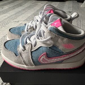 Nike Jordan Kids Gray and Pink Sneakers